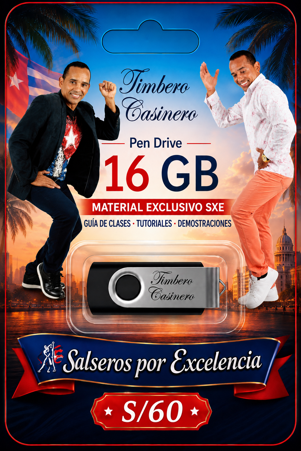 Pendrive Timbero Casinero de 16 GB, Salseros por Excelencia