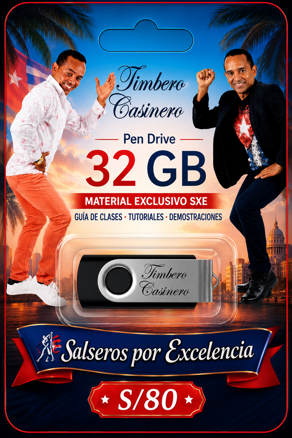 Pendrive Timbero Casinero de 32 GB, Salseros por Excelencia